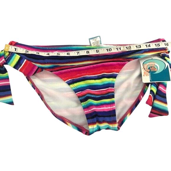 OCEAN AVENUE, Striped Hip Tie Bikini Bottoms, Multi-Color, Size Large, $40, NWT - Picture 4 of 4